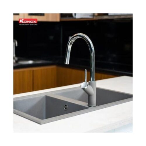 Vòi rửa bát dây rút Konox Ponte Grey