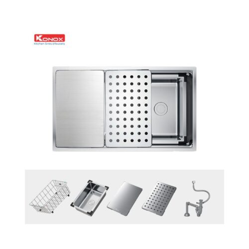 Chậu rửa bát chống xước Konox Workstation Sink – Undermount Sink KN7644SU Dekor (2)