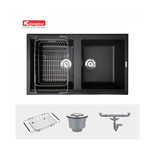 Chậu rửa bát Konox Granite Sink Phoenix Smart 860 – Black(2)