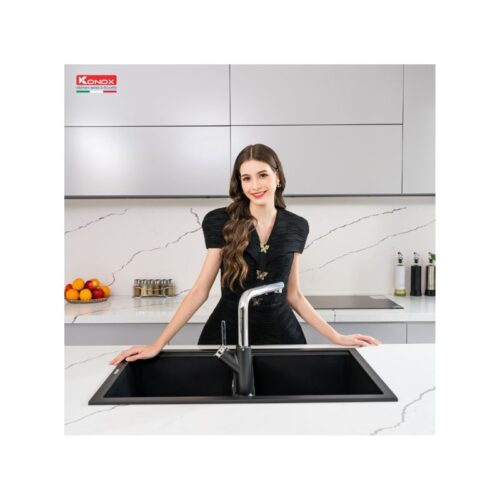 Chậu rửa bát Konox Granite Sink Phoenix Smart 860 – Black(3)