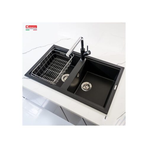 Chậu rửa bát Konox Granite Sink Phoenix Smart 860 – Black(4)